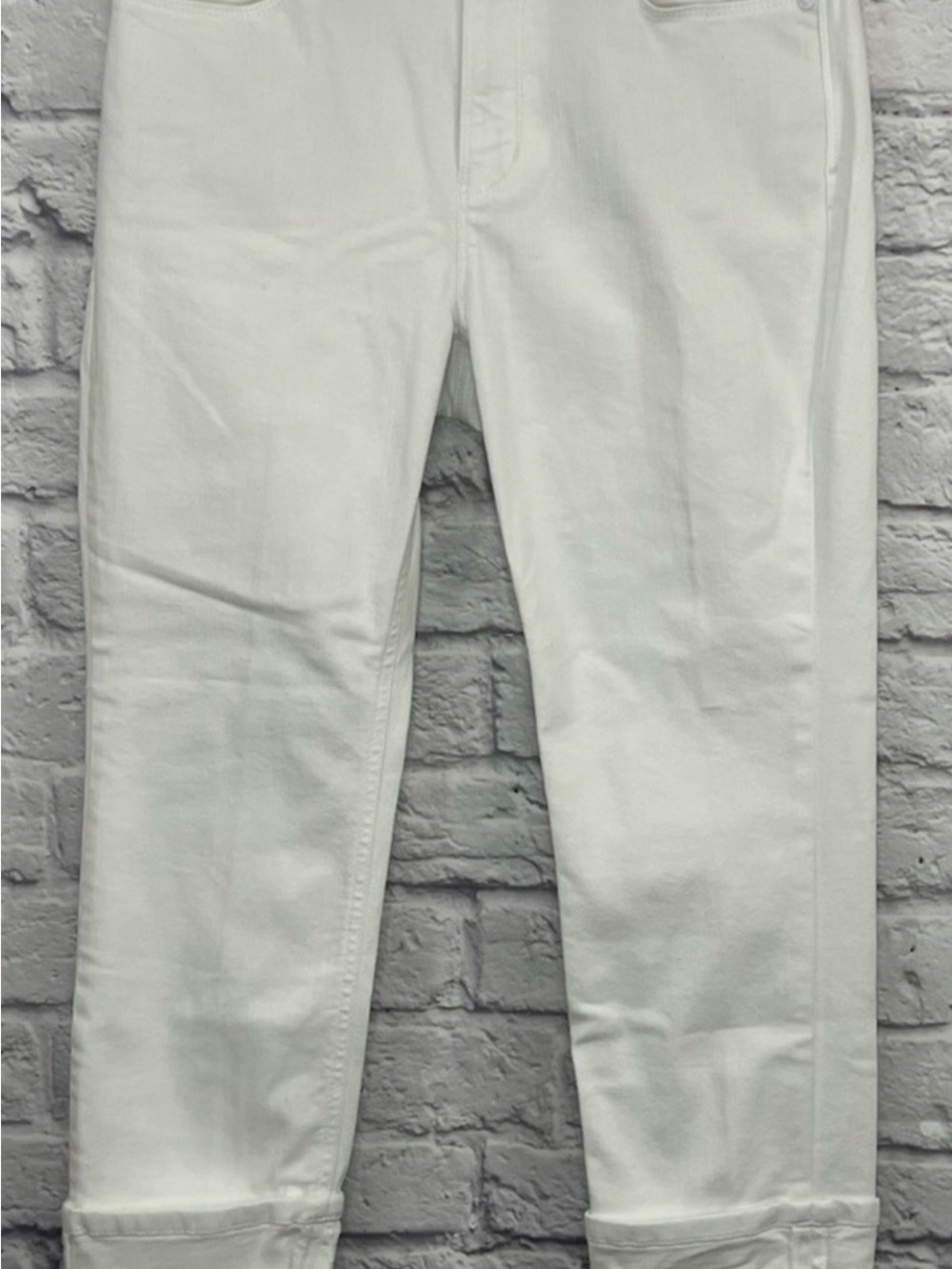J Jill White High Rise Straight-Leg Cropped Pants - Clean Minimal Style